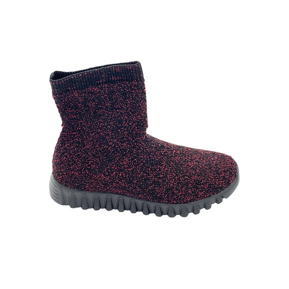 Bernie Mev Shoes - Bernie Mev Chenille Ankle Boots Keyla  Black/Burgundy - Medium